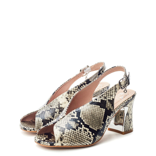 Love Grey Mix Snake Print Sandals