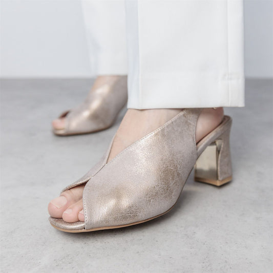Love Taupe Metallic Sandals