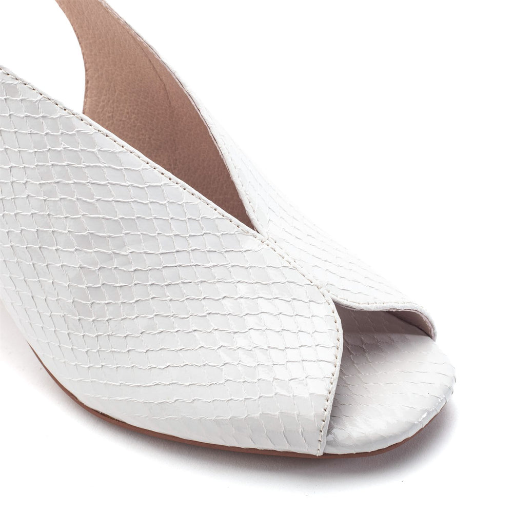 Love White Snake Print Sandals