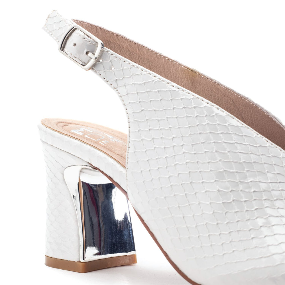 Love White Snake Print Sandals