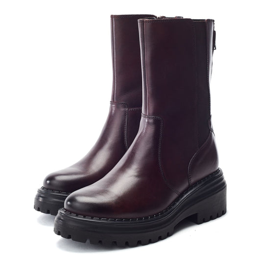 Luccio Burgundy Leather Boots