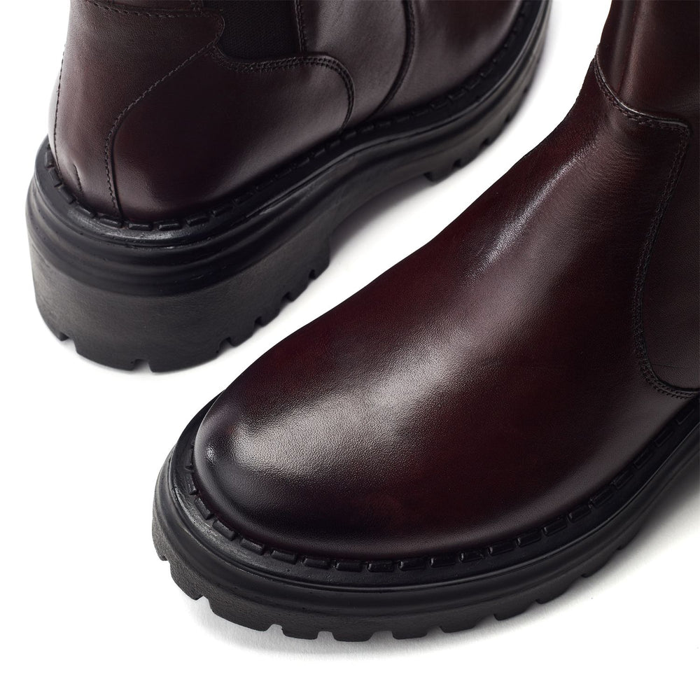 Luccio Burgundy Leather Boots