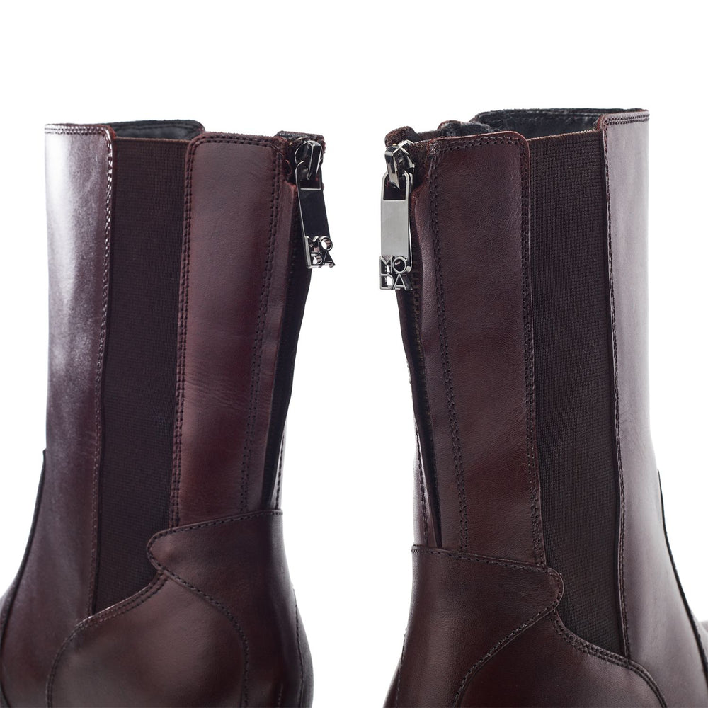 Luccio Burgundy Leather Boots