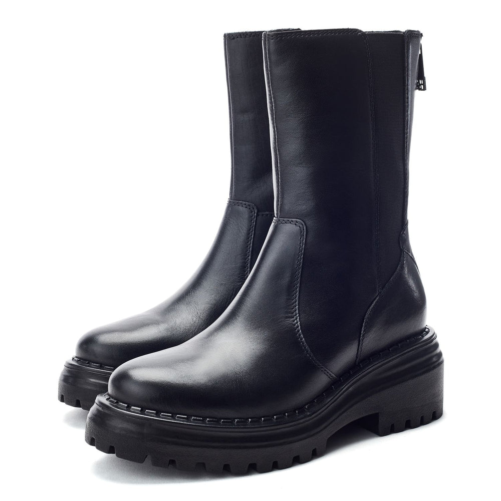 Luccio Black Leather Boots