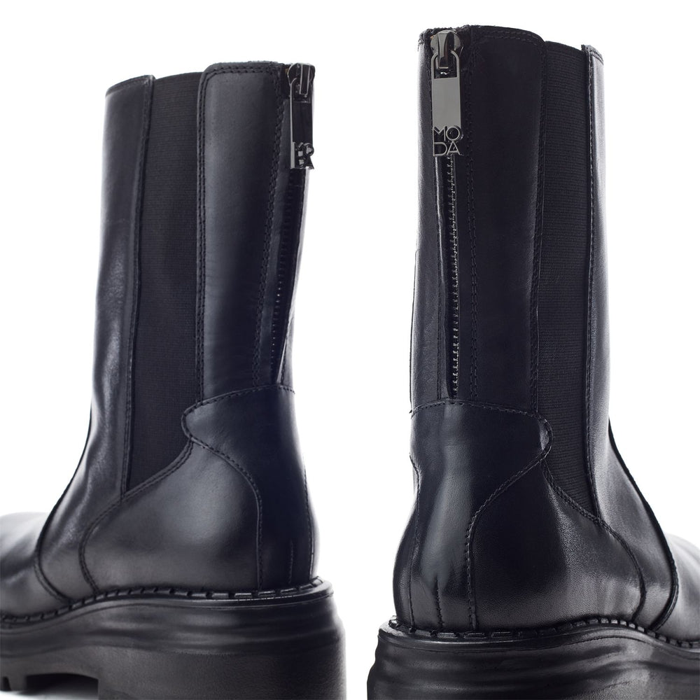 Luccio Black Leather Boots