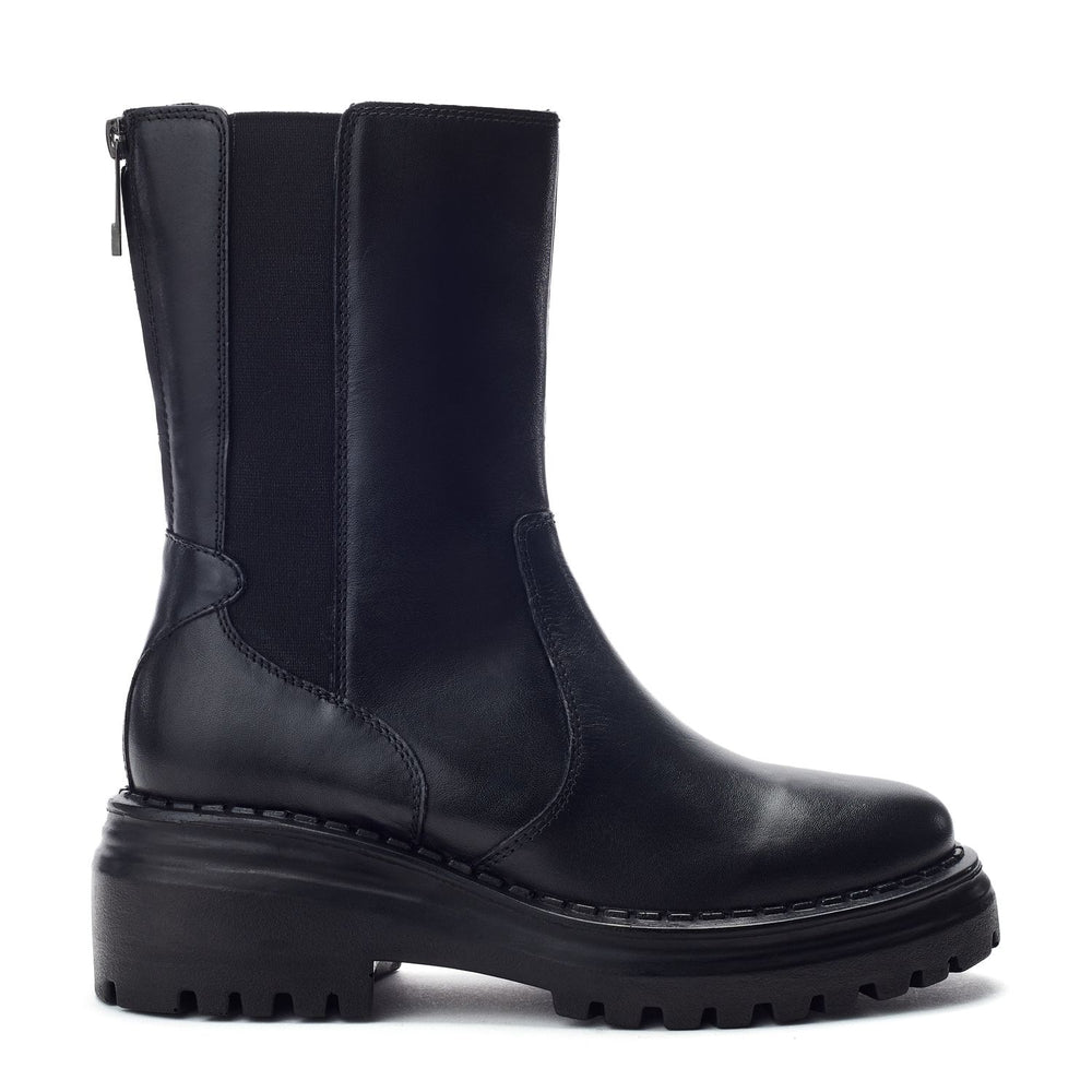 Luccio Black Leather Boots