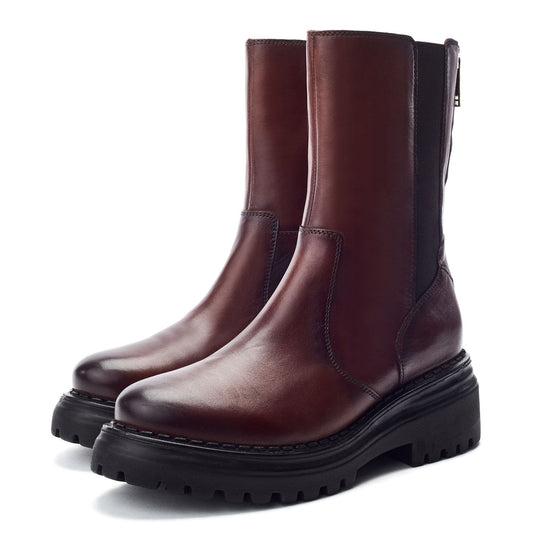 Luccio Tan Leather Boots