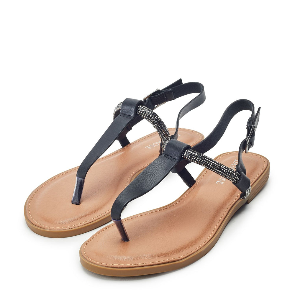 Lunara Black Porvair Sandals