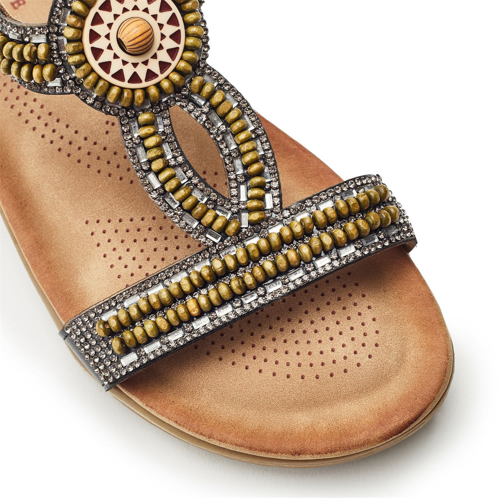 Lunisa Black Porvair Sandals
