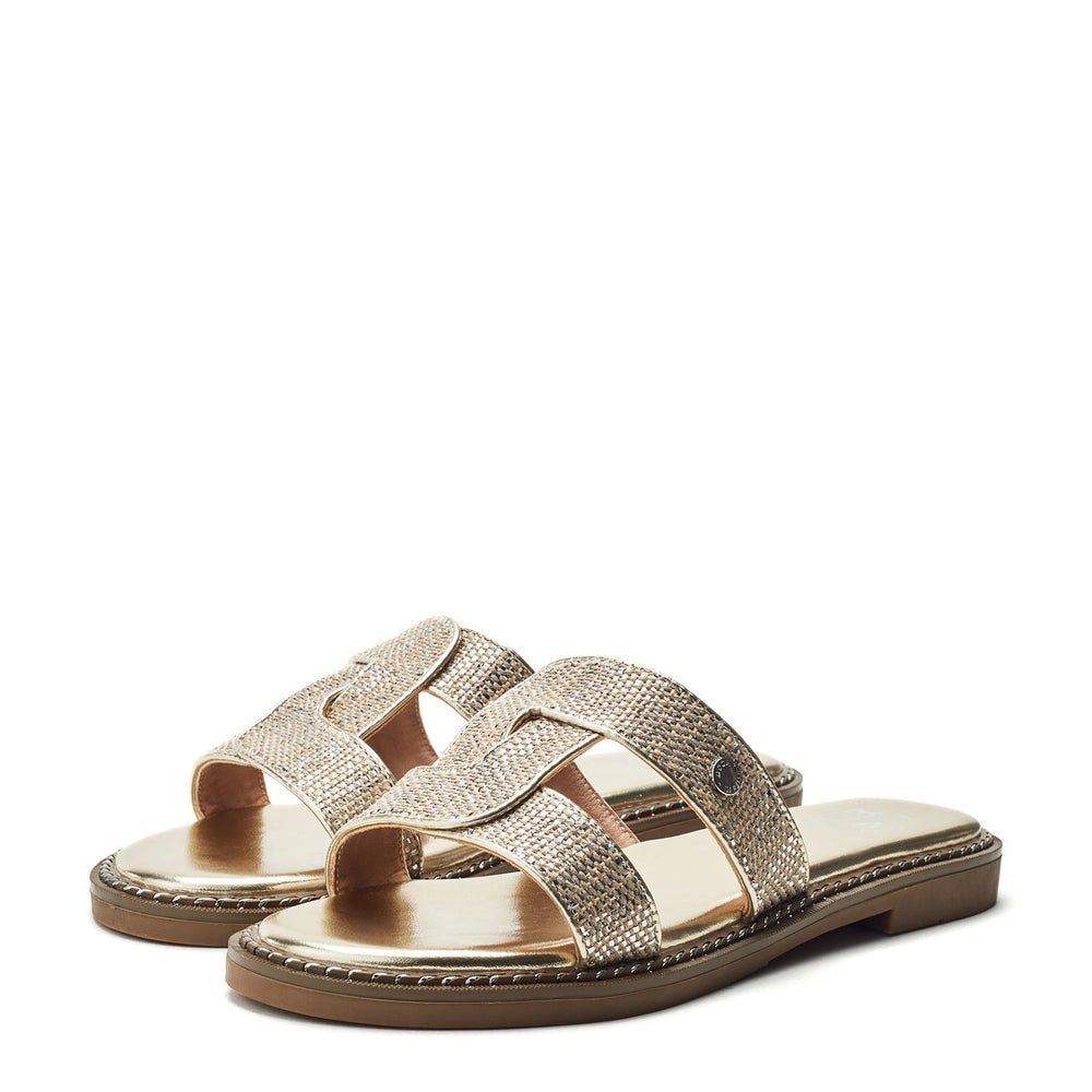 Lupin Gold Lizard Porvair Sandals