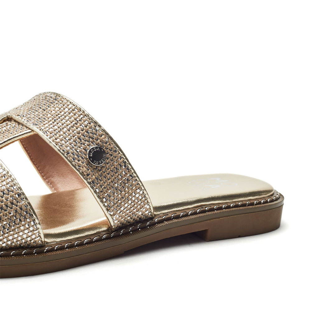Lupin Gold Lizard Porvair Sandals