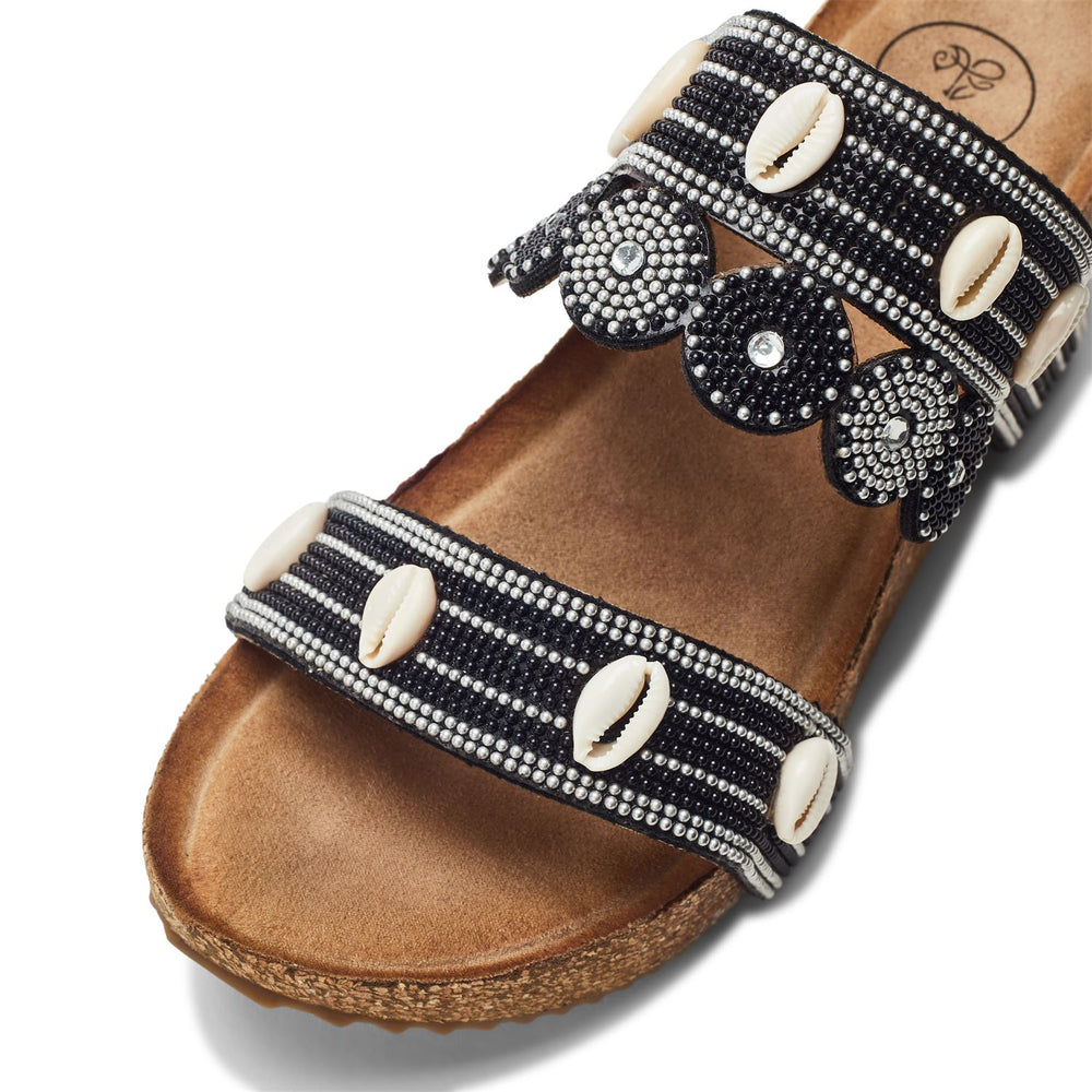 Lurina Black Porvair Sandals
