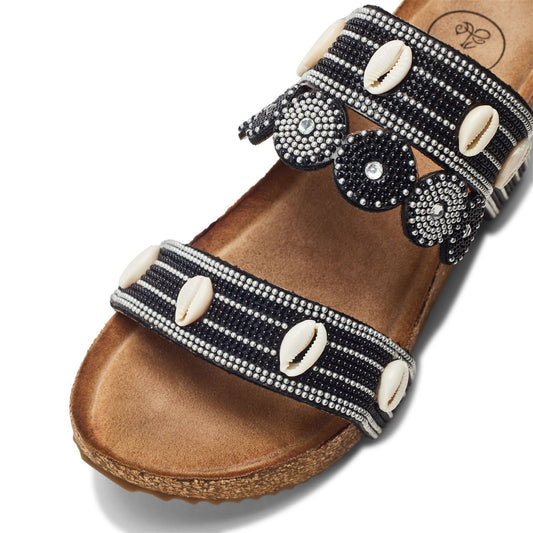 Lurina Black Porvair Sandals