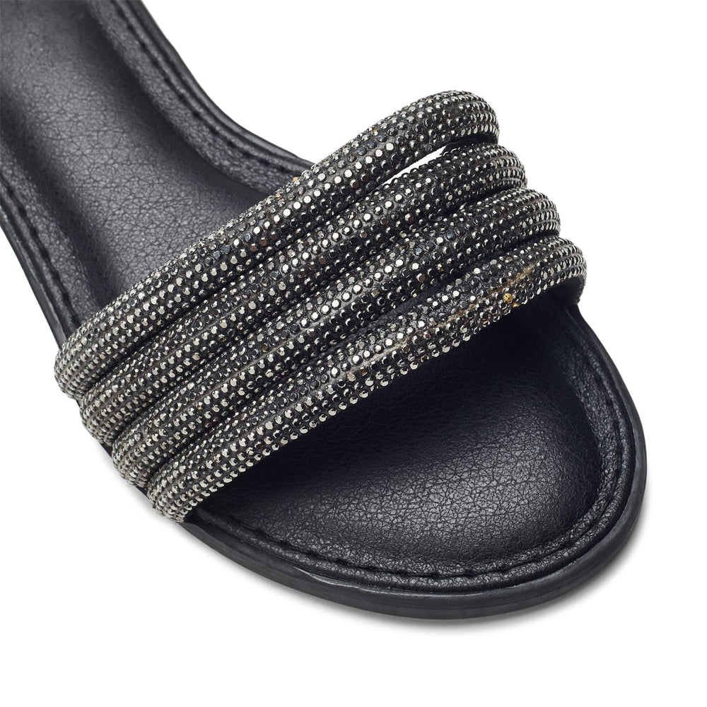 Lusina Black Porvair Sandals