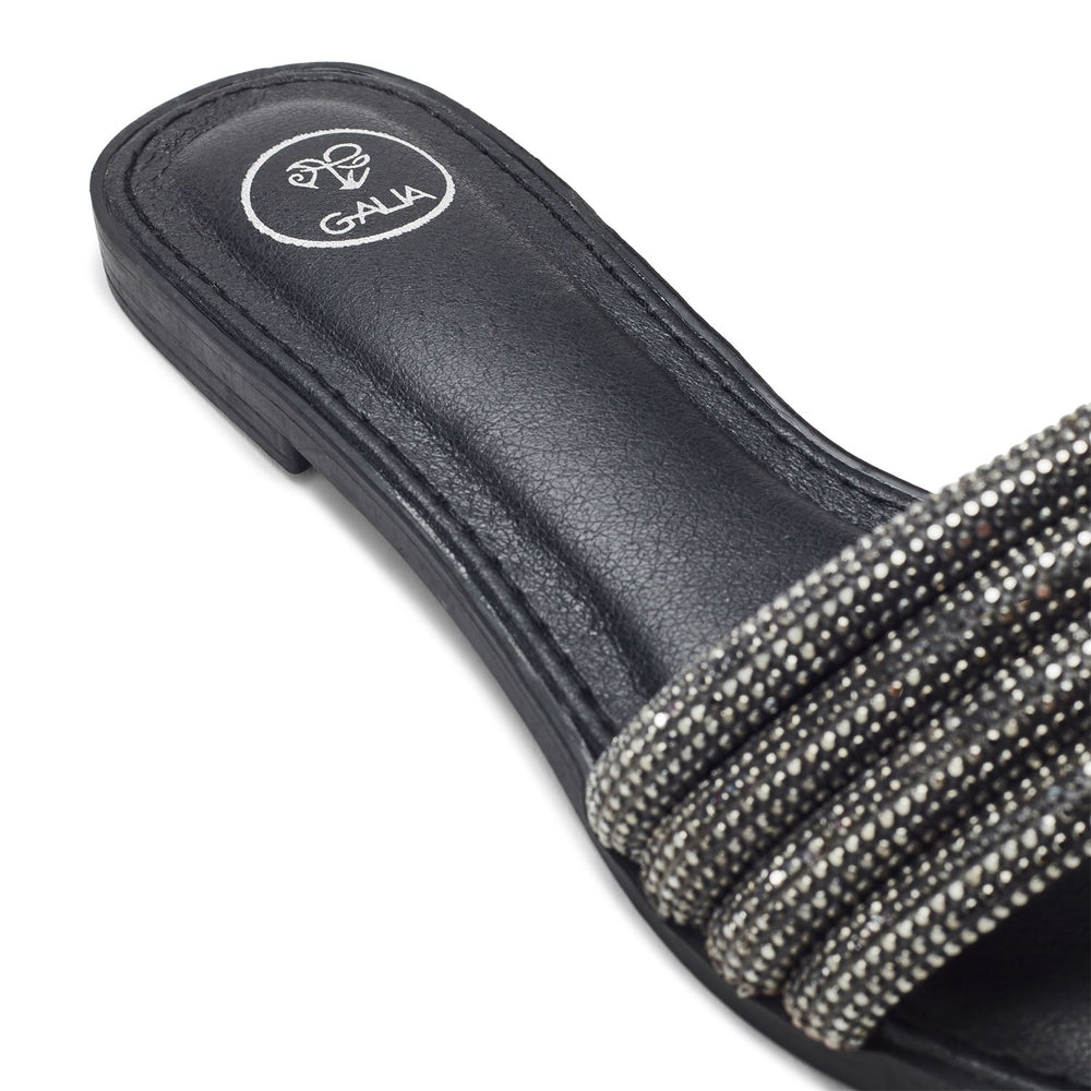 Lusina Black Porvair Sandals
