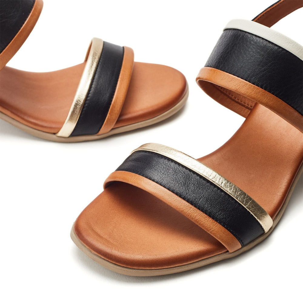 Luzula Black Leather Sandals