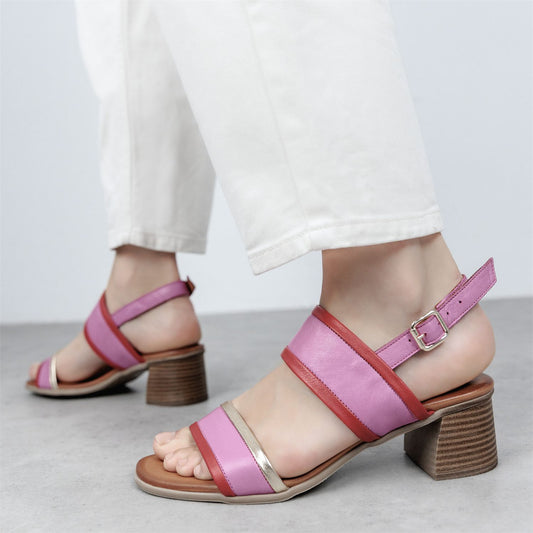 Luzula Pink Leather Sandals