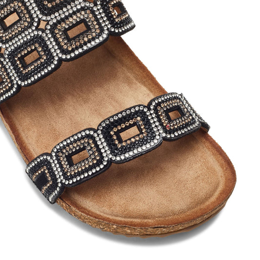 Lynora Black Porvair Sandals