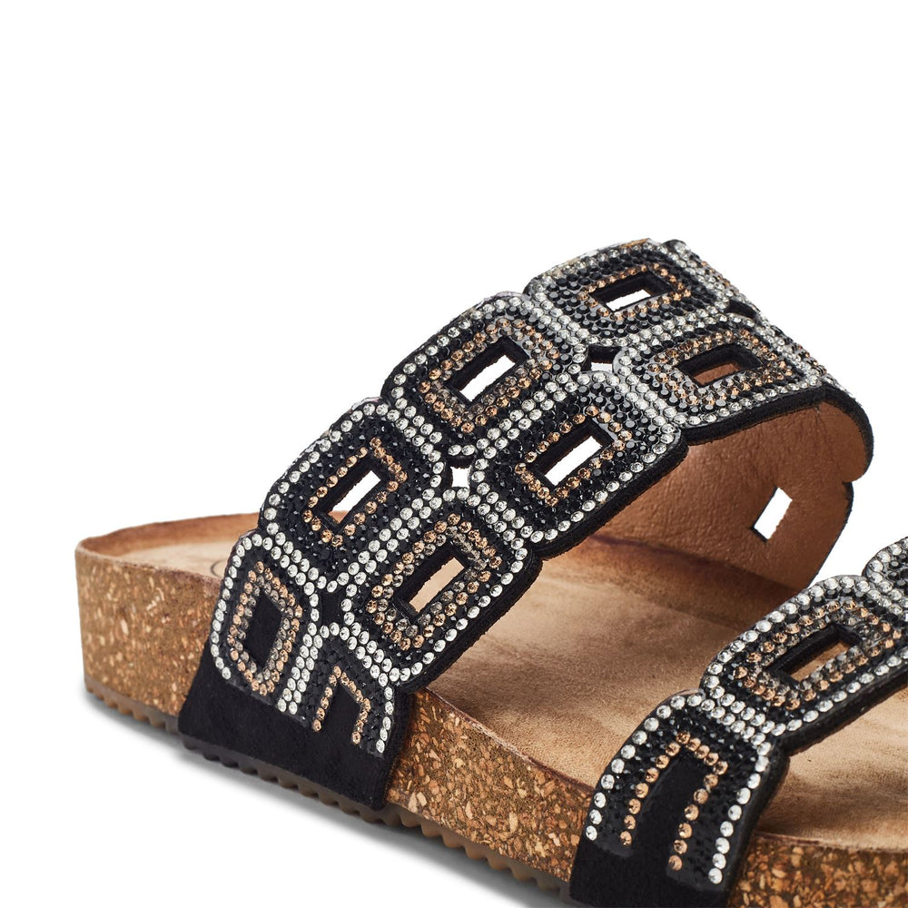 Lynora Black Porvair Sandals