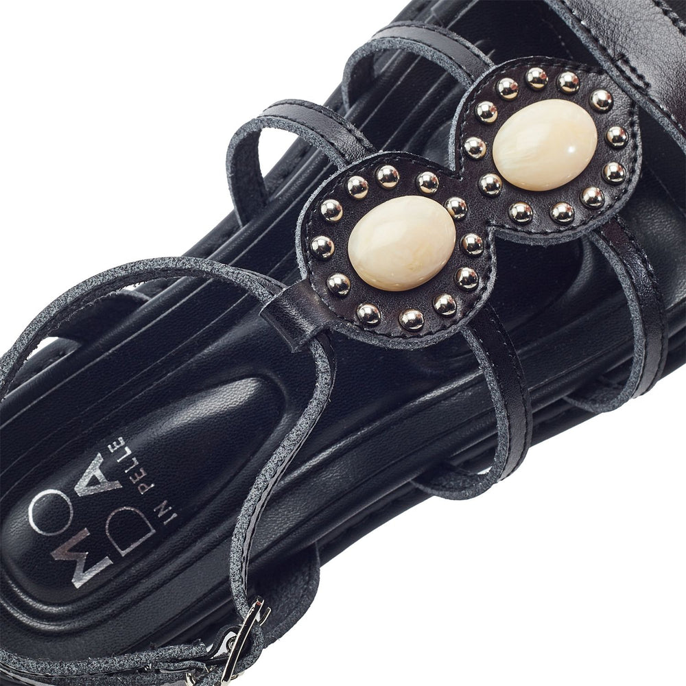 Lysandra Black Porvair Sandals