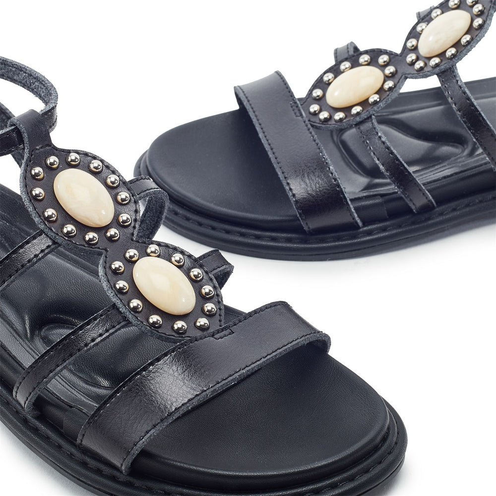 Lysandra Black Porvair Sandals
