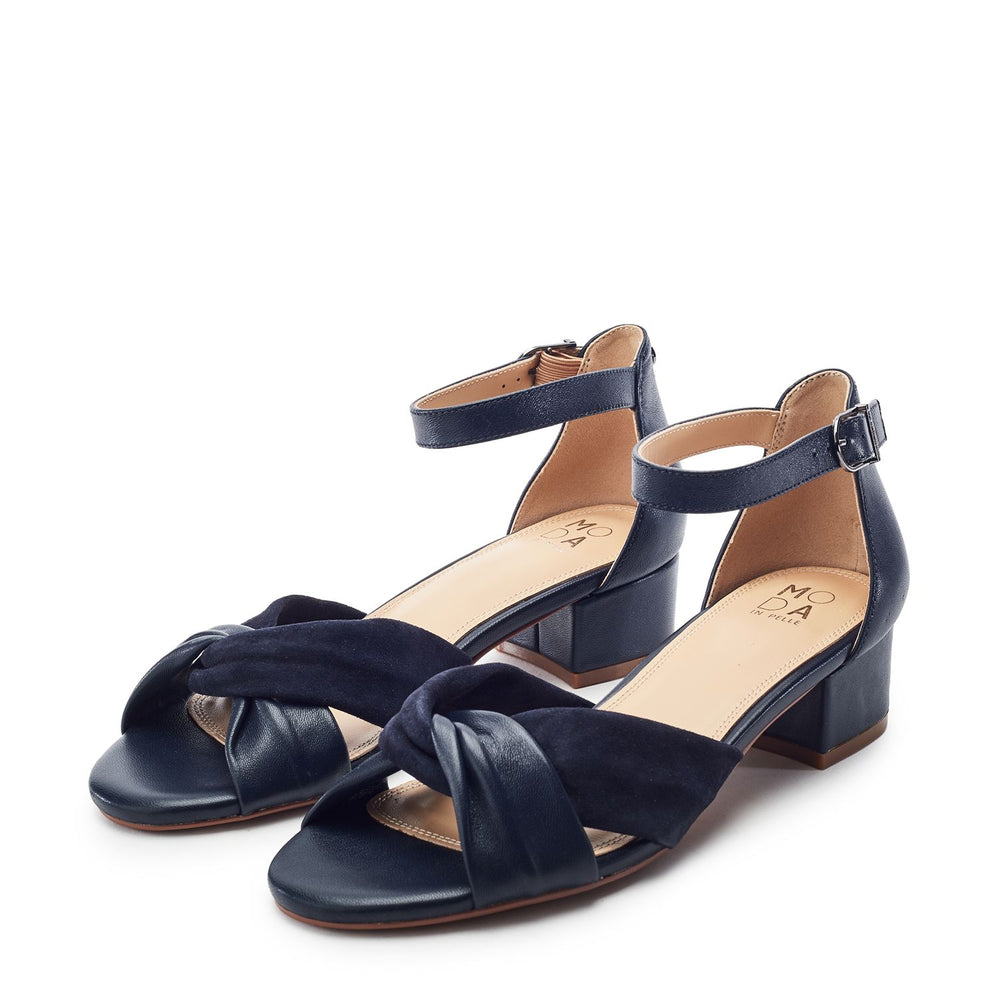 Macadima Navy Leather Sandals