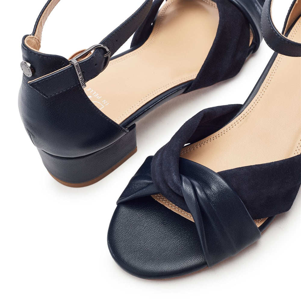 Macadima Navy Leather Sandals