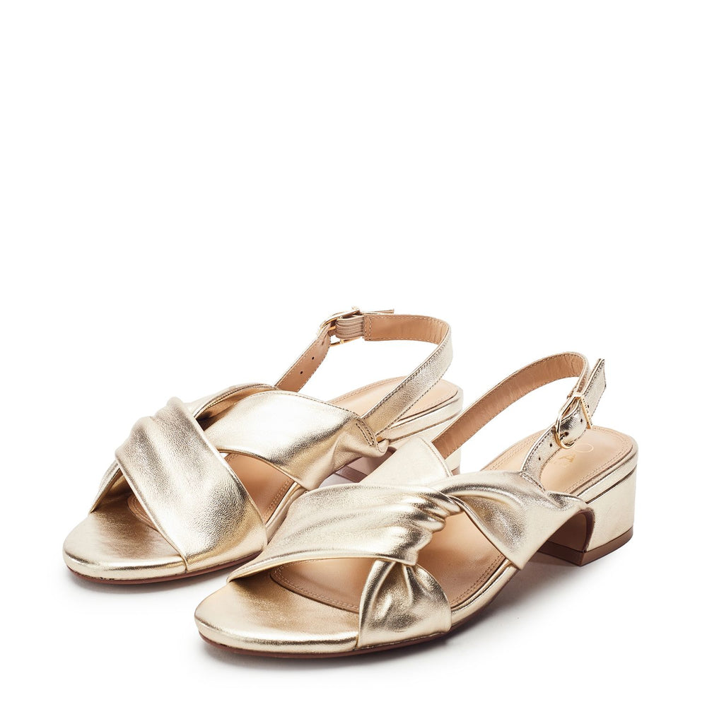 Macarena Gold Leather Sandals
