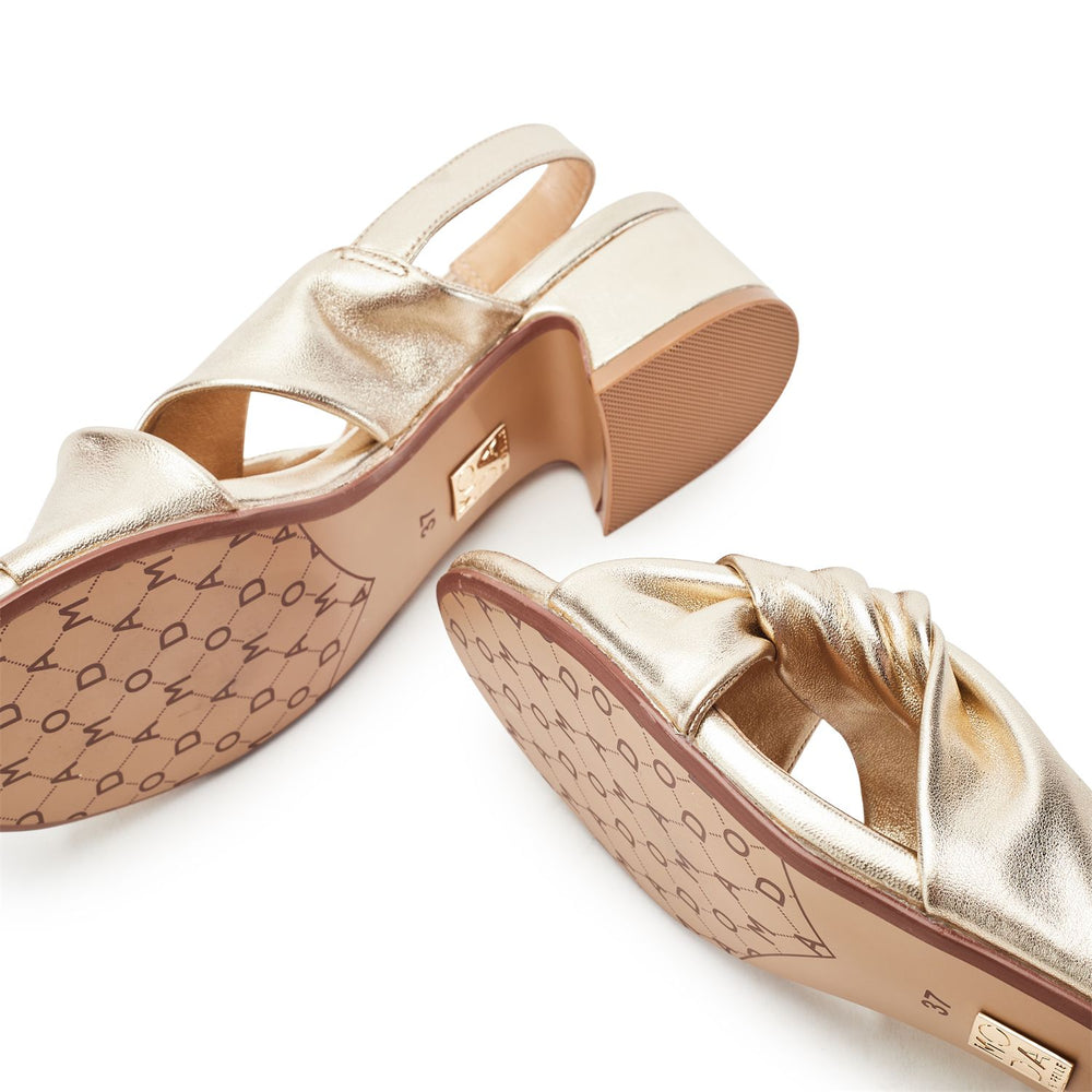 Macarena Gold Leather Sandals