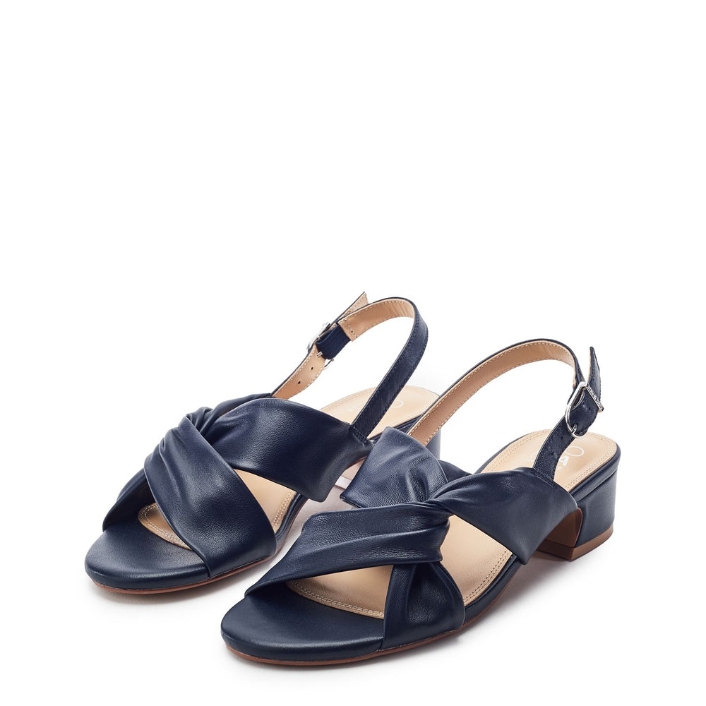 Macarena Navy Leather Sandals