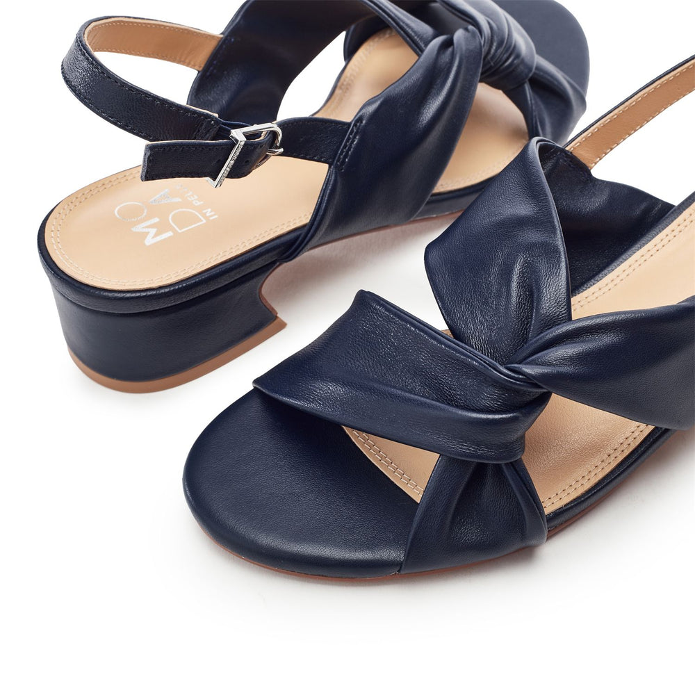 Macarena Navy Leather Sandals