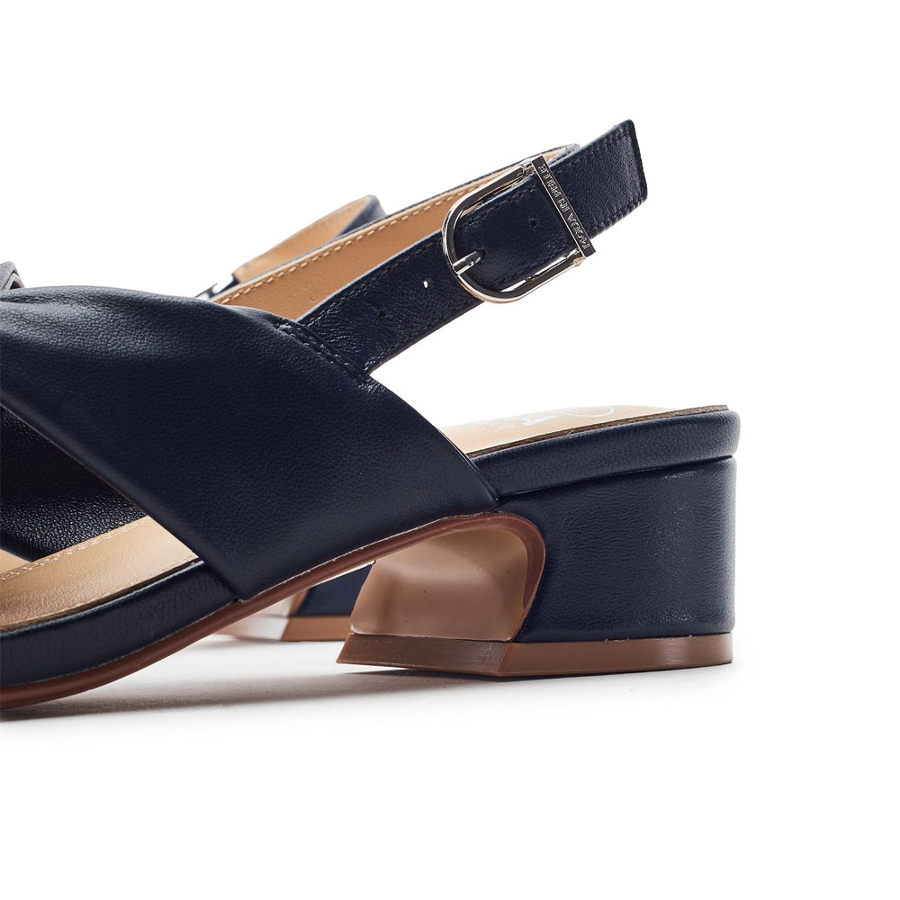 Macarena Navy Leather Sandals