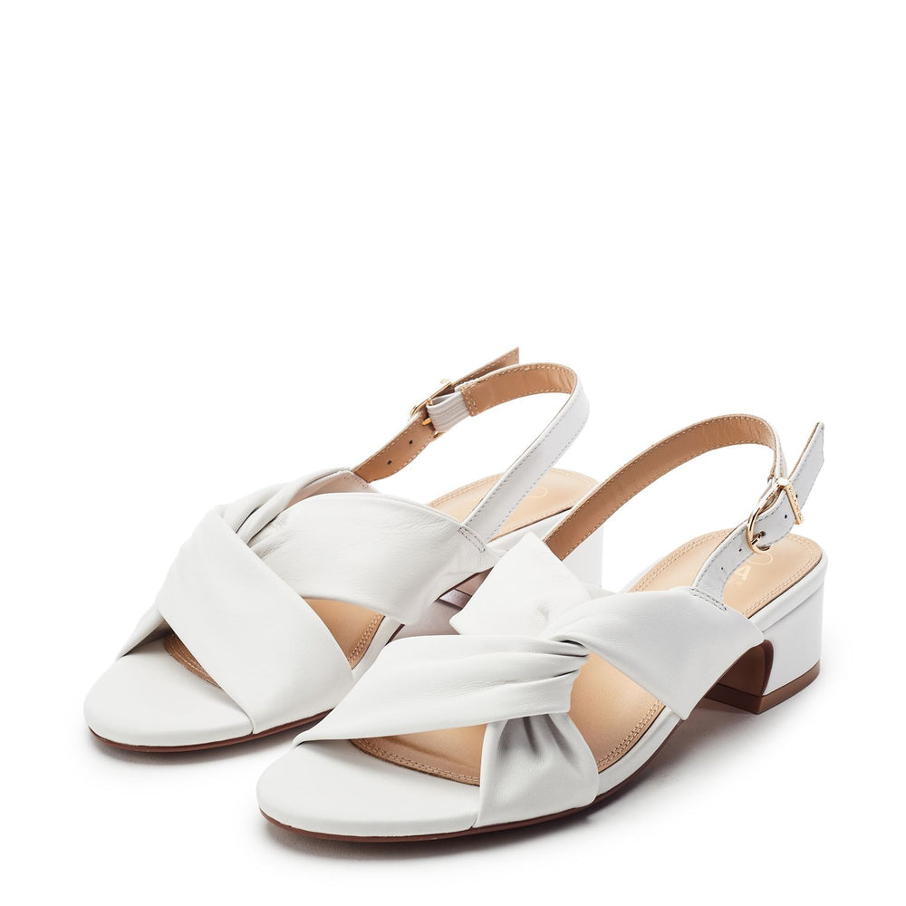 Macarena Off White Leather Sandals