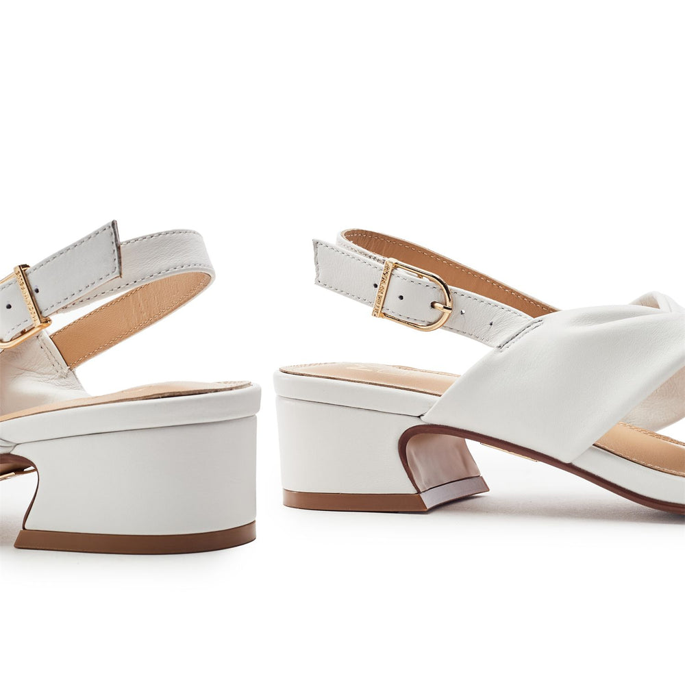 Macarena Off White Leather Sandals