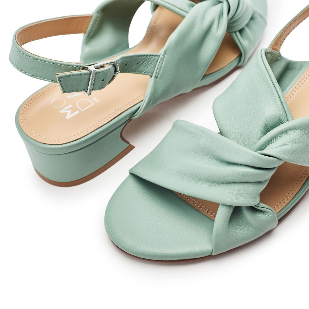 Macarena Sage Leather Sandals