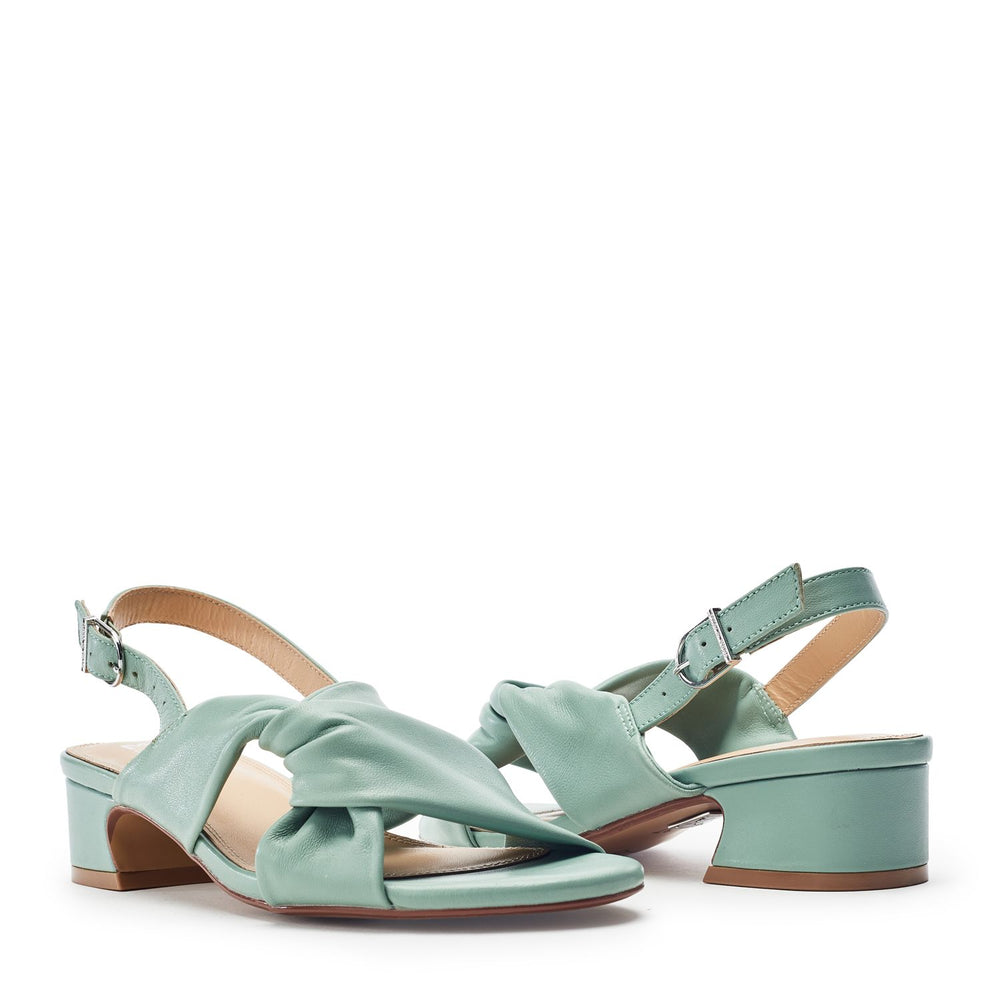 Macarena Sage Leather Sandals