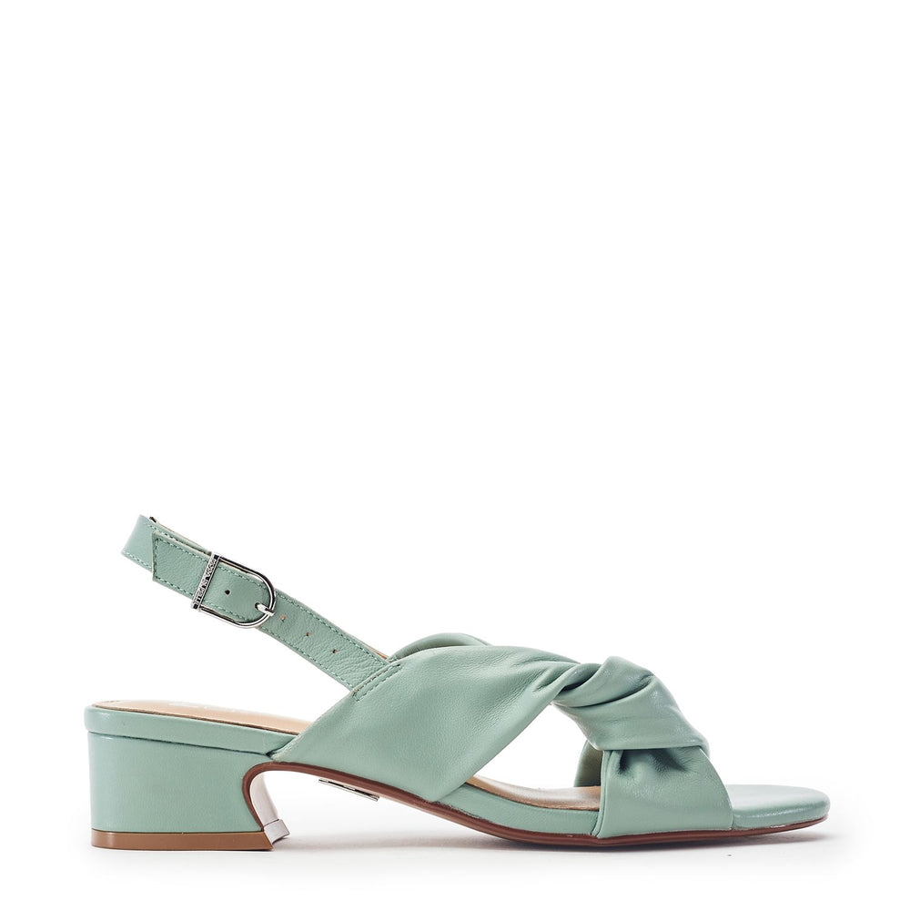 Macarena Sage Leather Sandals