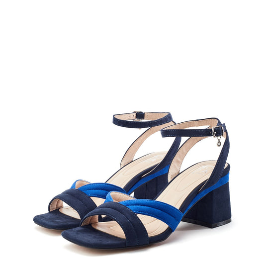 Madelia Navy Alcantara Sandals