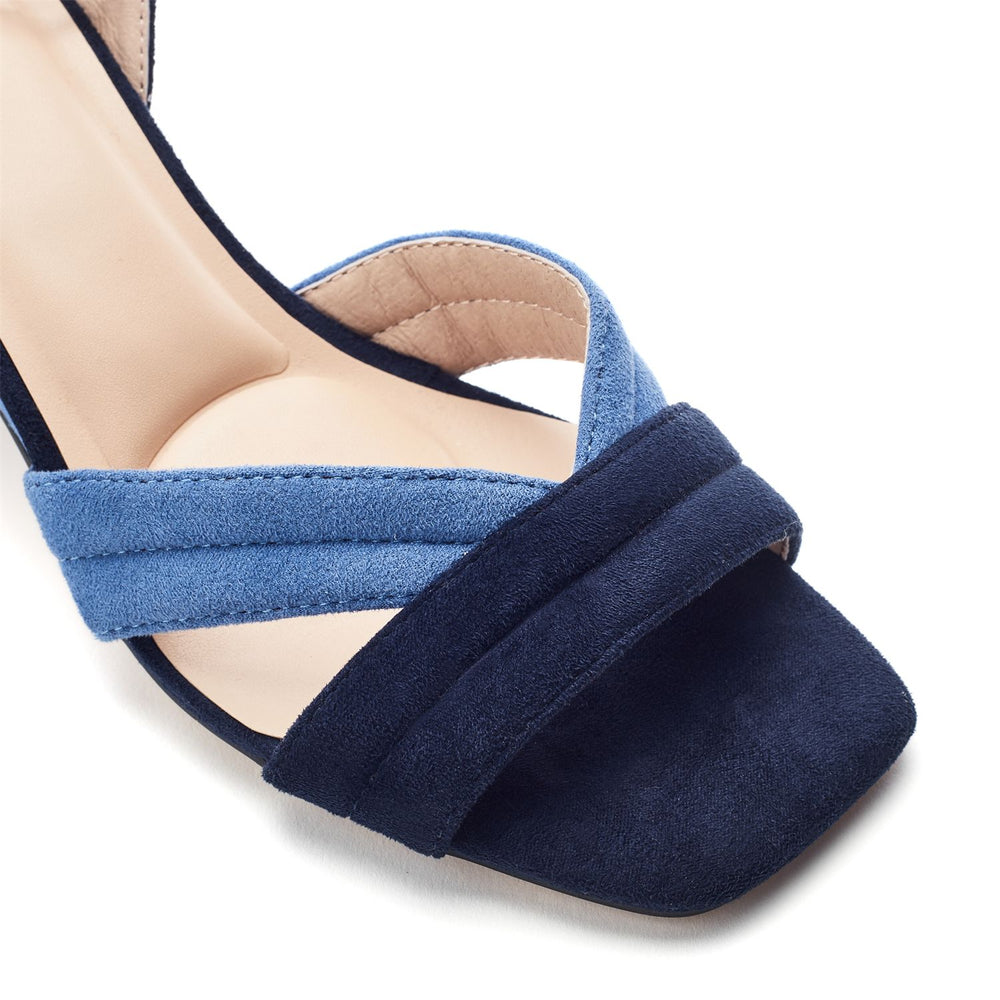 Madelia Navy Alcantara Sandals