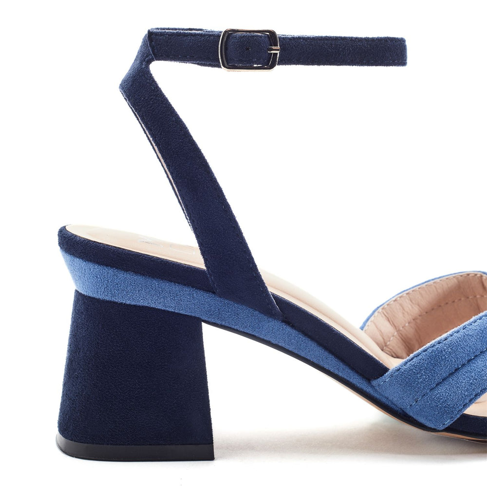 Madelia Navy Alcantara Sandals