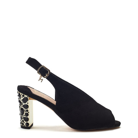 Maeva Black Alcantara Sandals