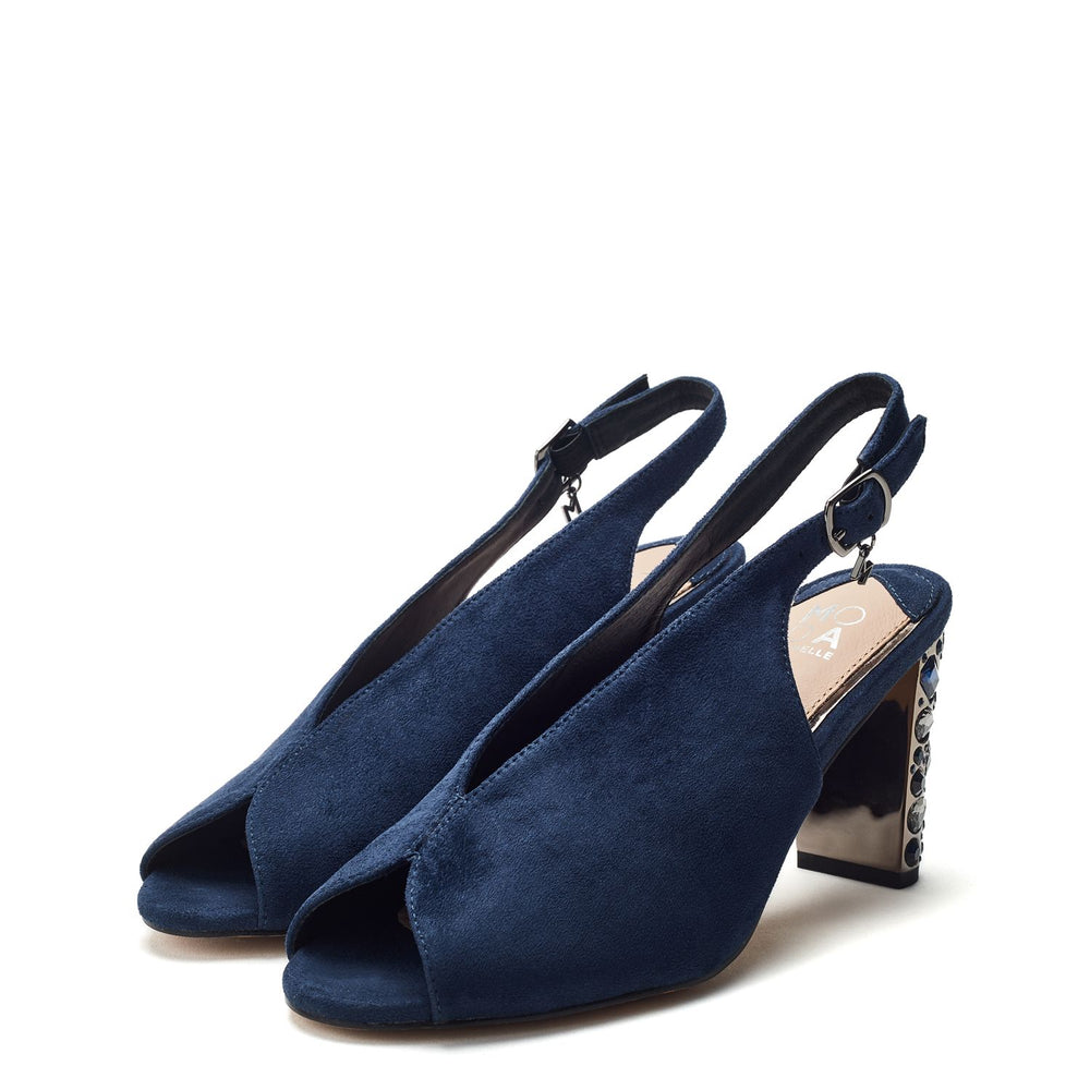 Maeva Navy Alcantara Sandals
