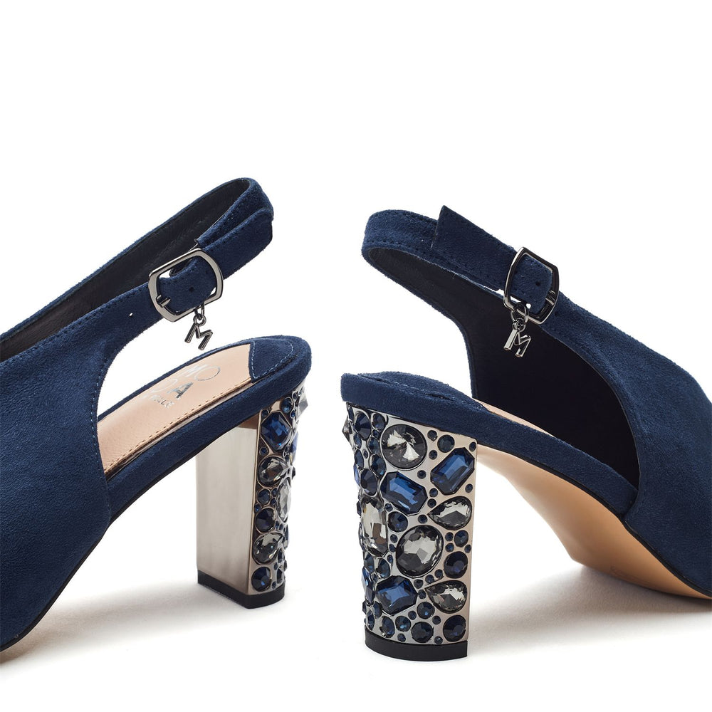 Maeva Navy Alcantara Sandals