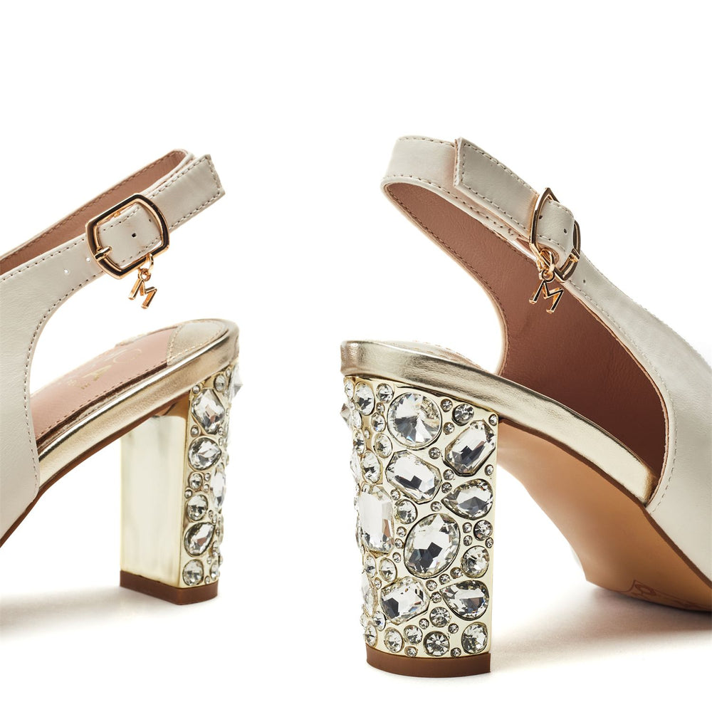 Maeva Off White Alcantara Sandals