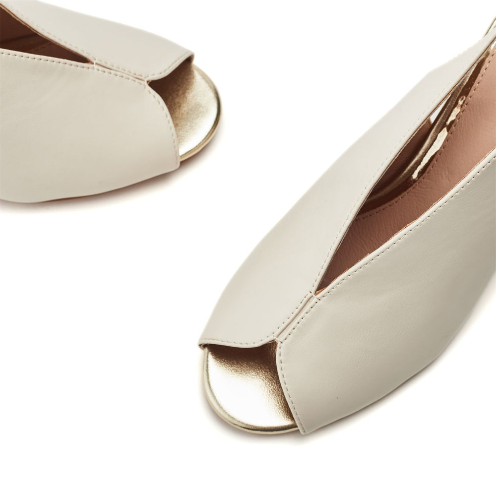 Maeva Off White Alcantara Sandals