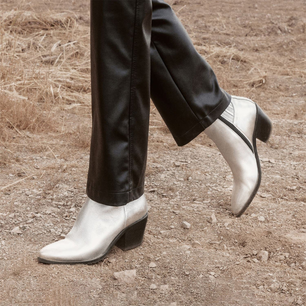 Maevie Silver Leather Boots