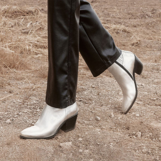 Maevie Silver Leather Boots