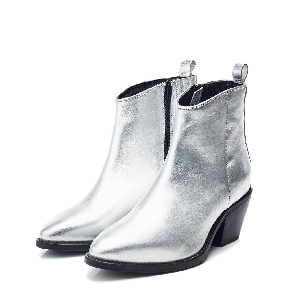 Maevie Silver Leather Boots