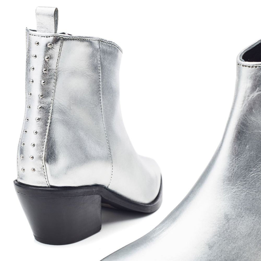 Maevie Silver Leather Boots