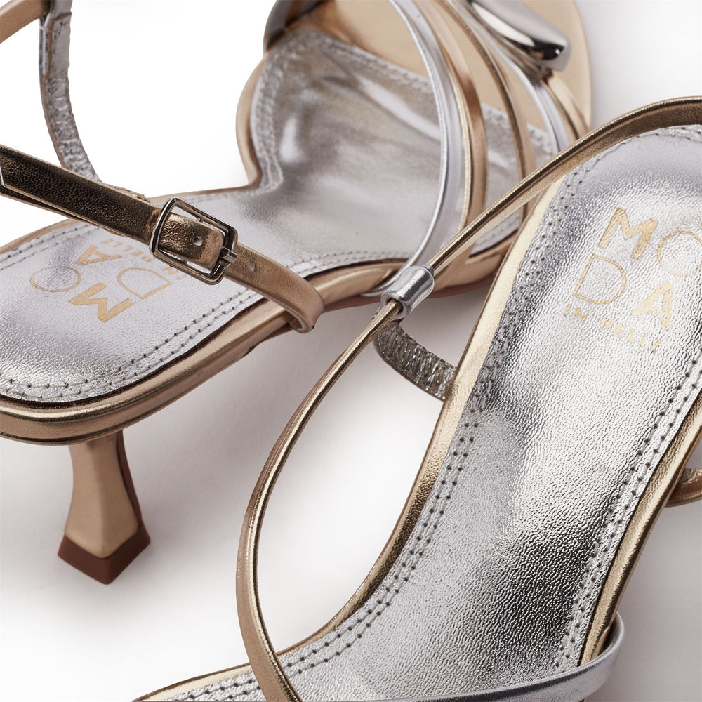 Maleni Silver Gold Porvair Sandals